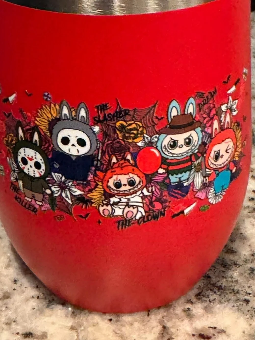 LABUBU HORROR Red Halloween Character Stemless Tumbler NEW IN BOX